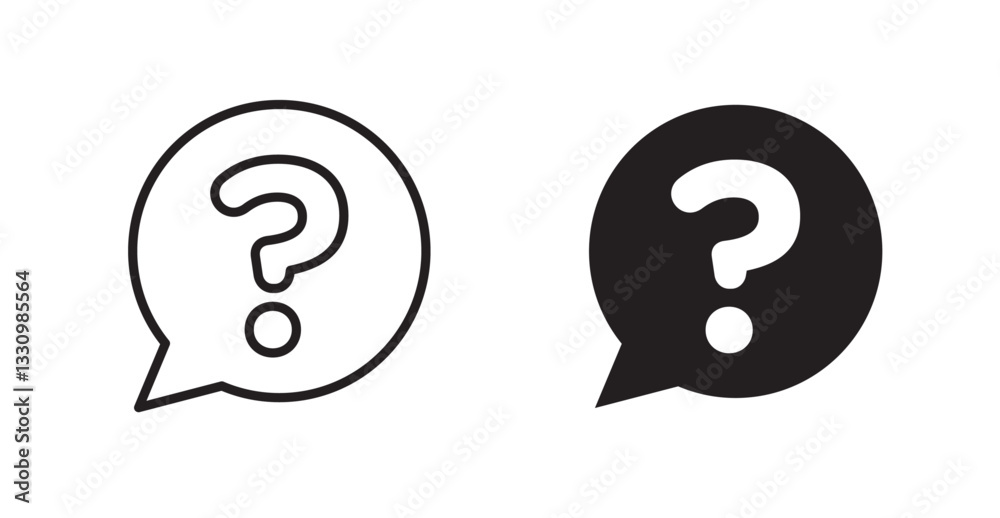Question icon outlined icon vector collection. Question icon outlined icon vector collection.