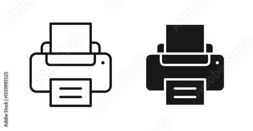 Print icon outlined icon vector collection.