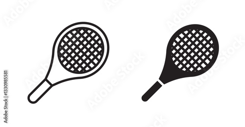 Racquet icon outlined icon vector collection.