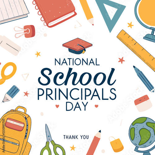 A colorful and cheerful digital illustration for School Principals' Day