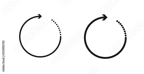 Rotate right icon outlined icon vector collection.