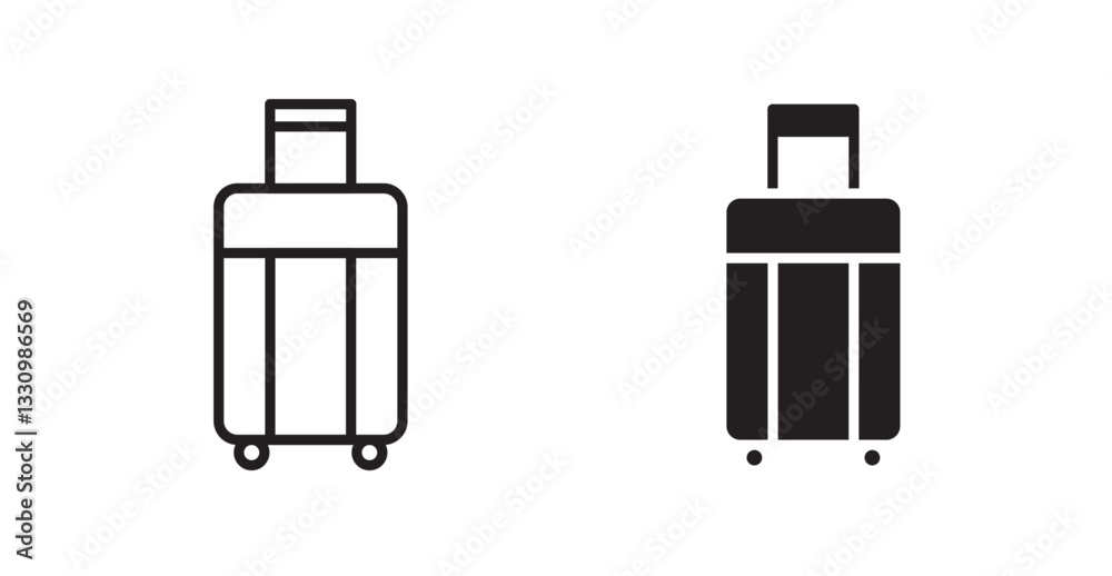 Suitcase icon outlined icon vector collection. Suitcase icon outlined icon vector collection.