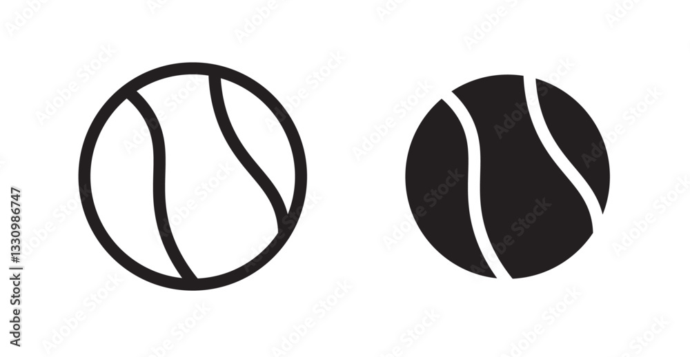 Fototapeta premium Tennis icon outlined icon vector collection.