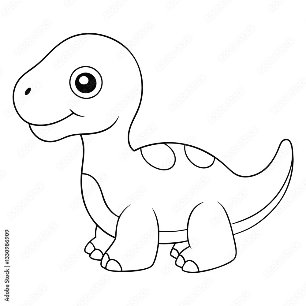 Fototapeta premium Dinosaur Endangered animals coloring pages on a white background.