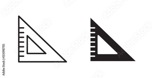Triangle Ruler icon outlined icon vector collection.