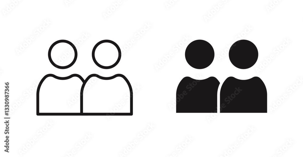 Users icon outlined icon vector collection. Users icon outlined icon vector collection.