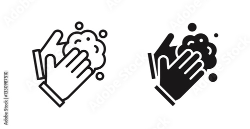 Wash your hands icon outlined icon vector collection.