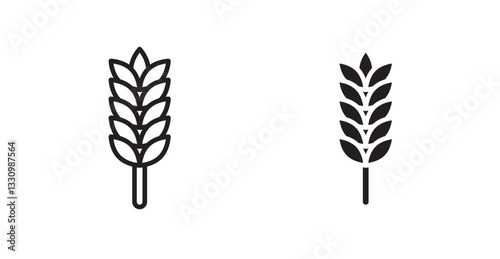 Wheat icon outlined icon vector collection.