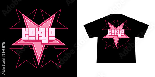 Y2K Futuristic illustration of japan vector t shirt design, vector graphic, typographic poster or tshirts street wear and Urban style