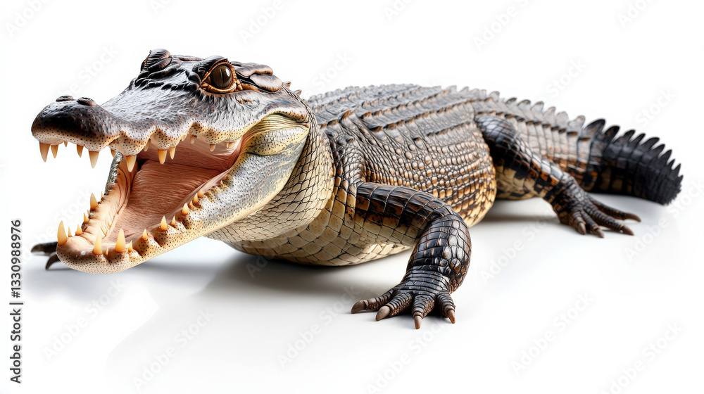Fototapeta premium The crocodile with its big mouth open