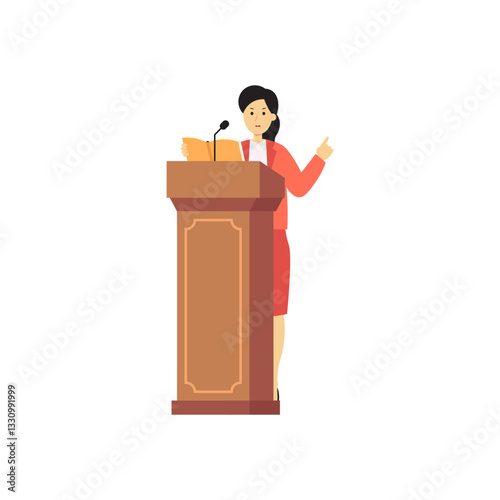 Law & Justice Character 2 Woman Speaking at Podium