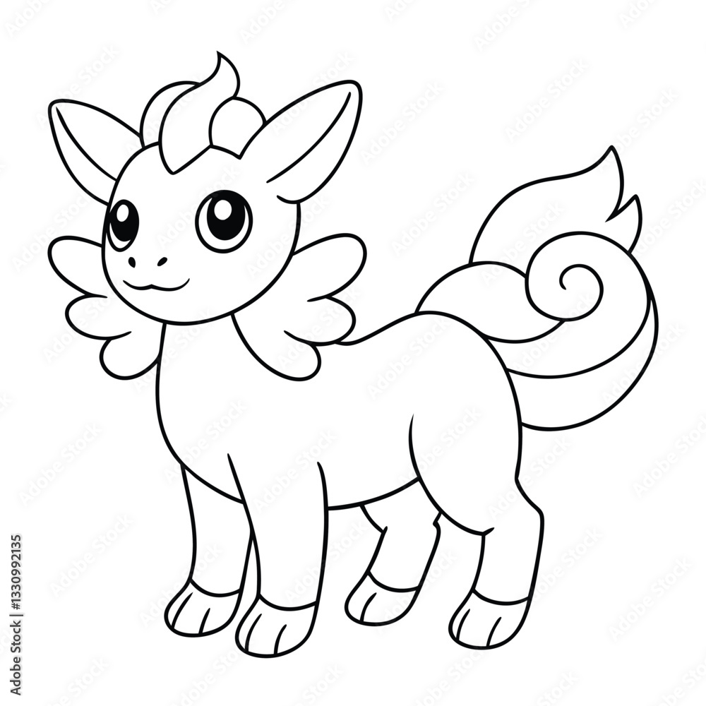 Naklejka premium Mythical beasts coloring pages on a white background.
