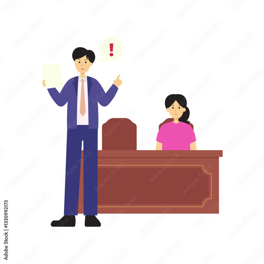 Law & Justice Character 2 Man Presenting Document in Courtroom Law & Justice Character 2 Man Presenting Document in Courtroom
