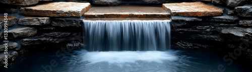 Serene Waterfall in Stone Setting Photo