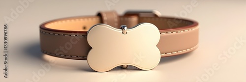 Blank empty Pet Dog Name Tag Collar Leash Mockup for Furry Animal Owner Accessory Identification Insurance Protection Banner