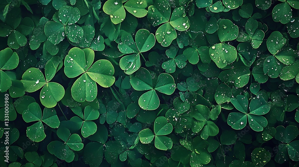 Dew-Kissed Clover: A Lush Green Springtime Close-Up AI Generated Dew-Kissed Clover: A Lush Green Springtime Close-Up AI Generated