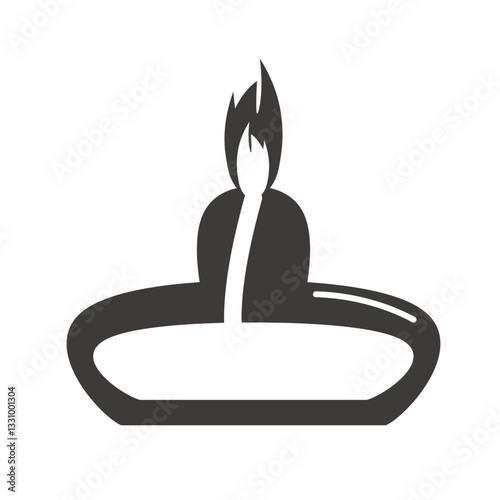アルコールランプのシルエットイラスト：科学実験のベクター素材 - Alcohol Lamp Silhouette Illustration: Scientific Experiment Vector Material