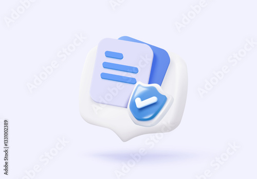 3d data protection privacy icon signs with cyberspace secure digital cloud buttons. checkmark shield password secret personal database account. 3d data file privacy icon vector render illustration