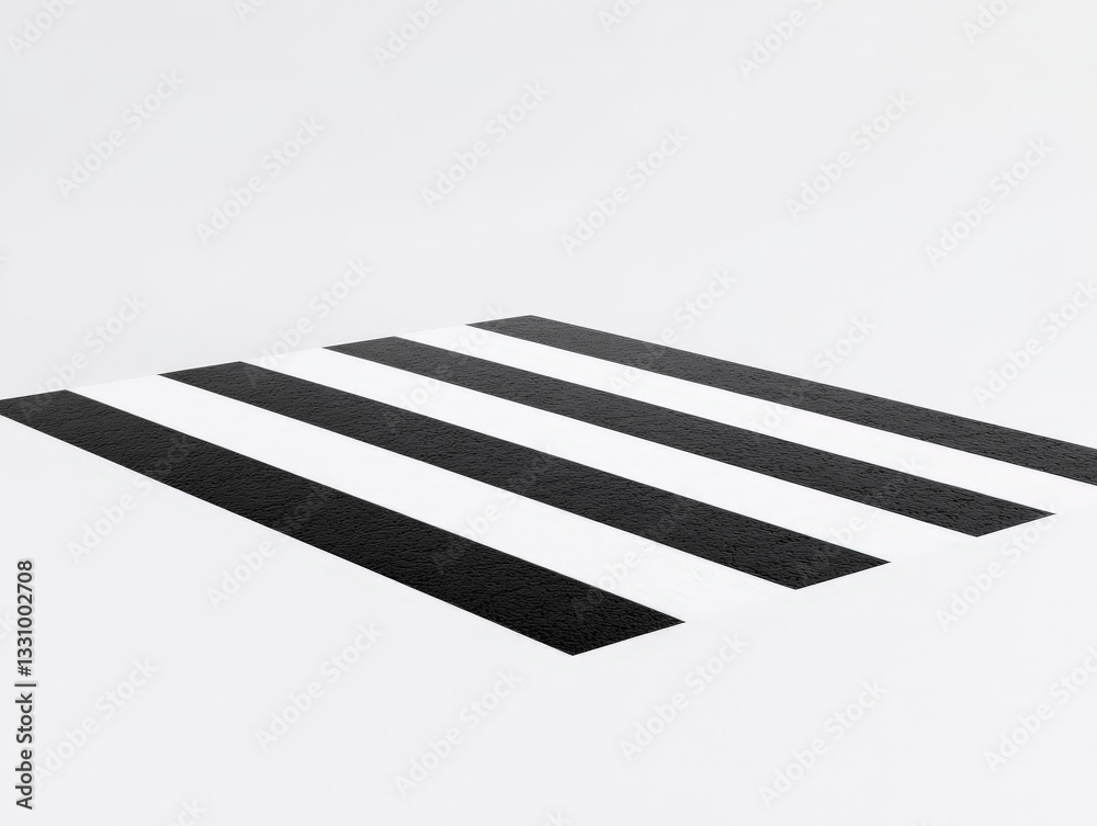 Conceptual representation of pedestrian crosswalk with black and white minimalist lines against a clean background symbolizing road safety structured movement public transit and organized urban Conceptual representation of pedestrian crosswalk with black and white minimalist lines against a clean background symbolizing road safety structured movement public transit and organized urban