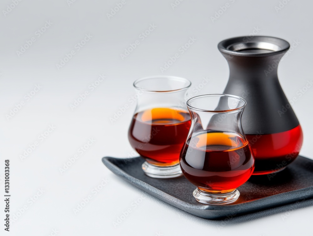 Traditional Middle Eastern tea set with red brewed tea served in elegant glassware on tray evoking warmth hospitality and cultural heritage Traditional Middle Eastern tea set with red brewed tea served in elegant glassware on tray evoking warmth hospitality and cultural heritage