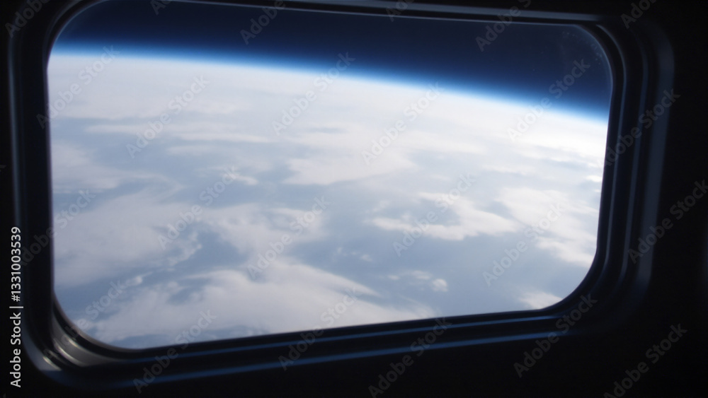Sturdy Window Frame Showing Earth’s Curved Edge From Orbit Sturdy Window Frame Showing Earth’s Curved Edge From Orbit