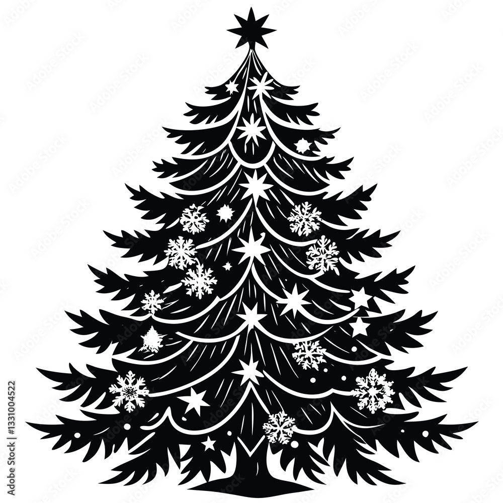 Obraz premium christmas trees black silhouette vector art and illustration