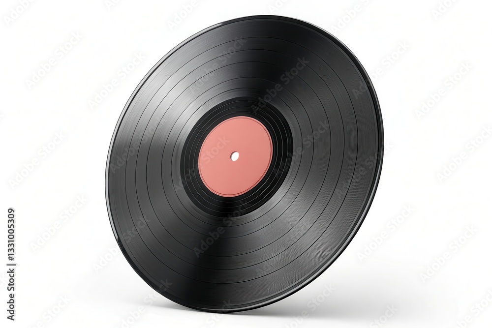 Obraz premium Nostalgic Vinyl Record on a Soft Surface Reflecting Musical Heritage and Vintage Aesthetics Generative AI