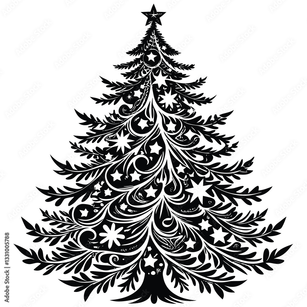 Obraz premium A simple yet elegant silhouette of a pine tree