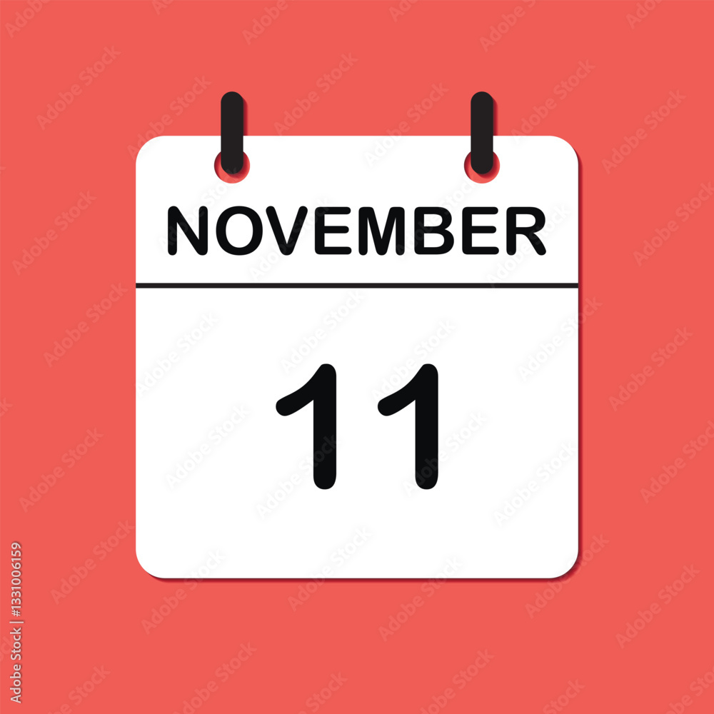 November 11. Daily Calendar icon for design. Simple design for business brochure, flyer, print media, advertisement. Easily editable. November 11. Daily Calendar icon for design. Simple design for business brochure, flyer, print media, advertisement. Easily editable.