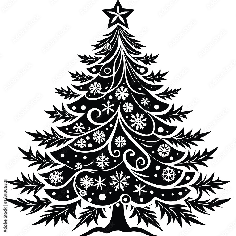 Obraz premium A simple yet elegant silhouette of a pine tree
