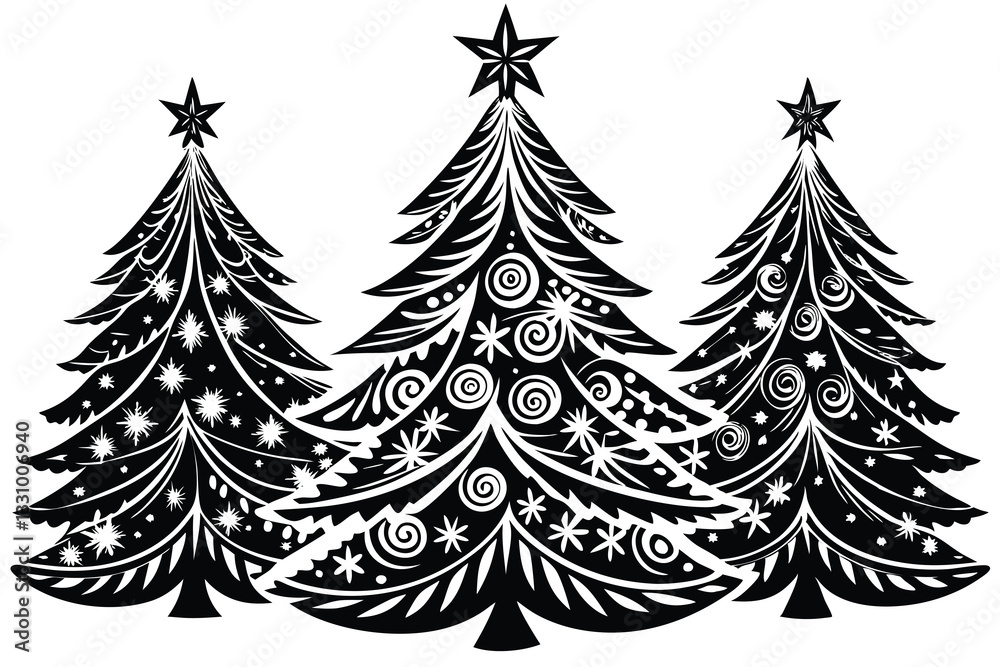 Obraz premium Christmas Tree Silhouette Design