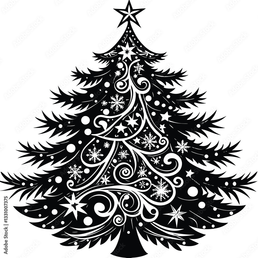 Obraz premium Christmas Tree Silhouette Design