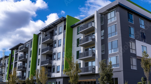 Photoshoot of luxurious apartment building. Photo for real estate, resort, and villa