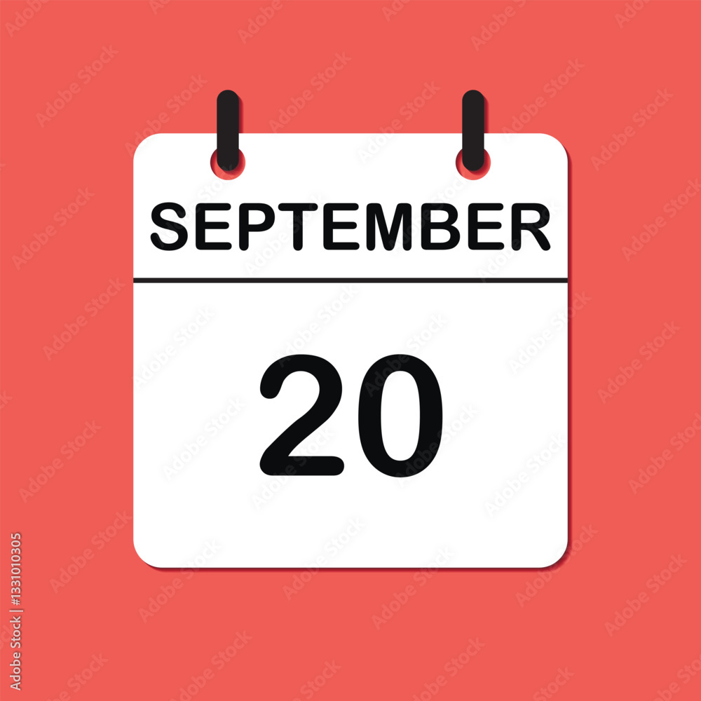 September 20. Daily Calendar icon for design. Simple design for business brochure, flyer, print media, advertisement. Easily editable. September 20. Daily Calendar icon for design. Simple design for business brochure, flyer, print media, advertisement. Easily editable.