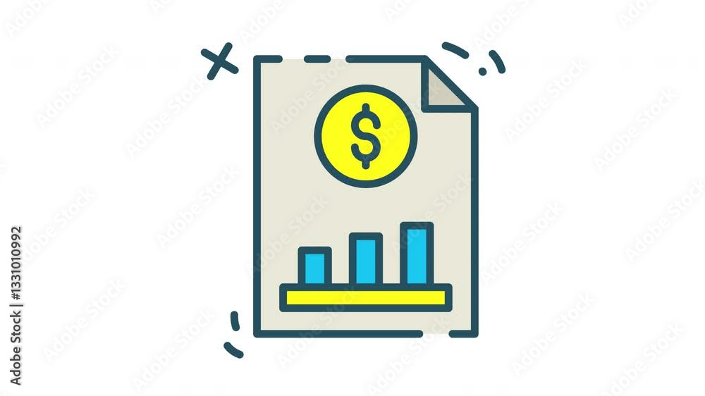 Financial Report Growing Profits Business Growth Chart Dollar Coin Looping Icon Animation Financial Report Growing Profits Business Growth Chart Dollar Coin Looping Icon Animation
