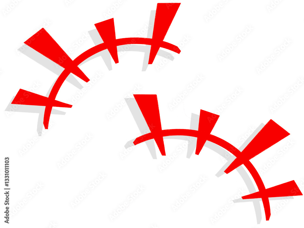 Obraz premium 漫符（わいわいがやがや×2）レッド