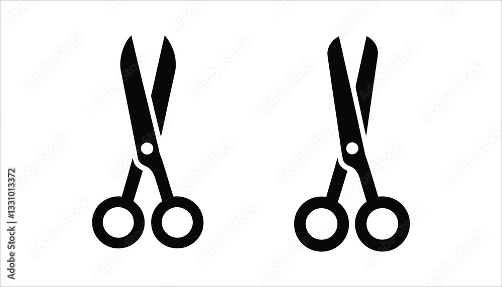 Scissors Icon Vector | Black and White Scissors Illustration. Haircut and Craft Tool. Scissors Icon Vector | Black and White Scissors Illustration. Haircut and Craft Tool.
