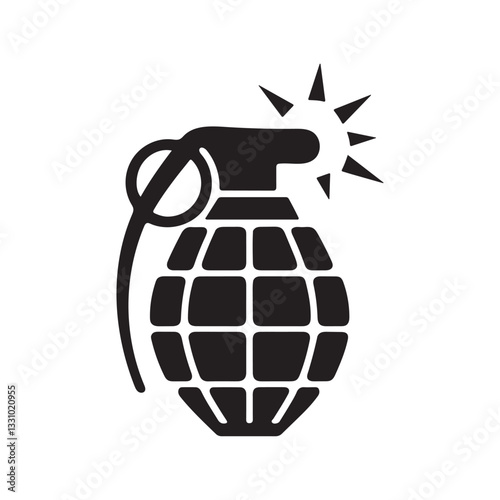 Hand granade icon vector. Bomb icon