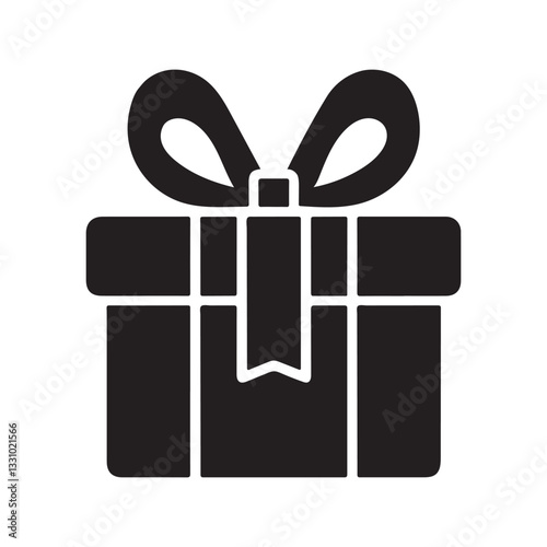 Gift box icon. Present gift box icon. Gift wrapping symbol. Vector illustration