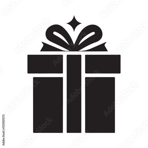 Gift box icon. Present gift box icon. Gift wrapping symbol. Vector illustration