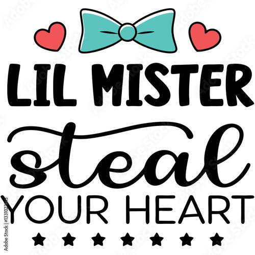 Lil Mister Steal Your Heart Bow Tie T-Shirt Design