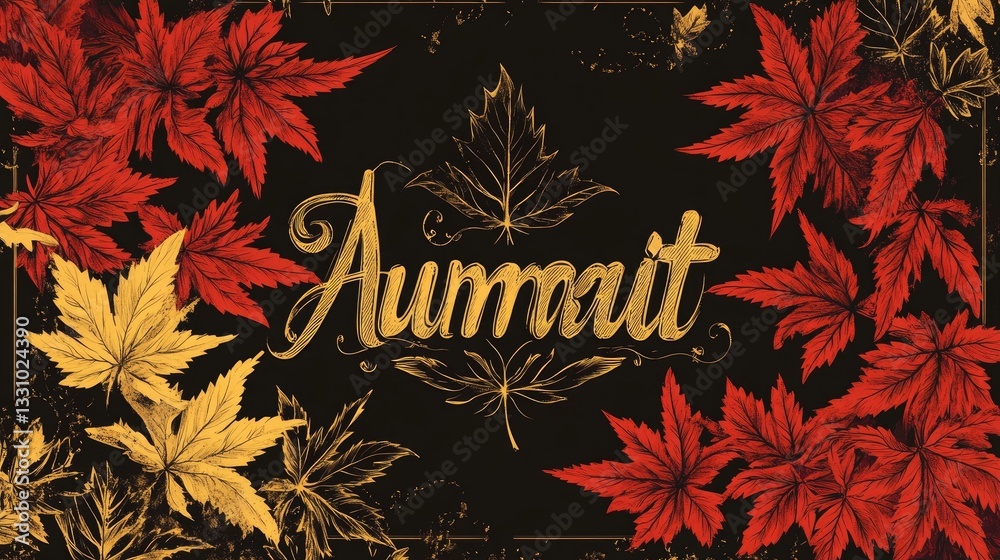 Hello autumn vector greeting design with autumn typography and colorful fall season maple leaves Hello autumn vector greeting design with autumn typography and colorful fall season maple leaves