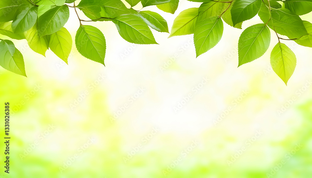 Vibrant green leaves frame a soft, bright background, perfect for spring or summer themes. Ideal for greeting cards, websites, or nature-inspired designs. Vibrant green leaves frame a soft, bright background, perfect for spring or summer themes. Ideal for greeting cards, websites, or nature-inspired designs.
