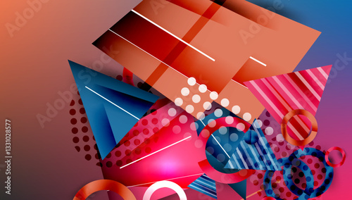 Abstract background geometric design with colorful gradients