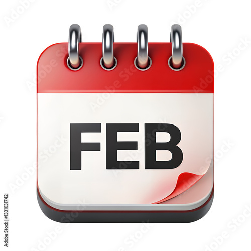 February Calendar: A detailed, close-up shot of a calendar displaying 