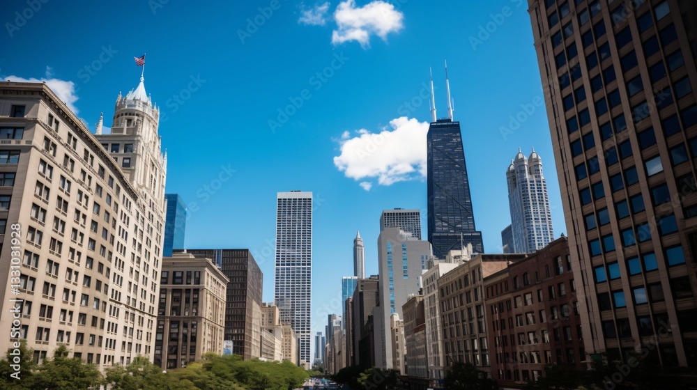 Chicago Skyline A Stunning View of Modern and Historic Architecture Chicago Skyline A Stunning View of Modern and Historic Architecture
