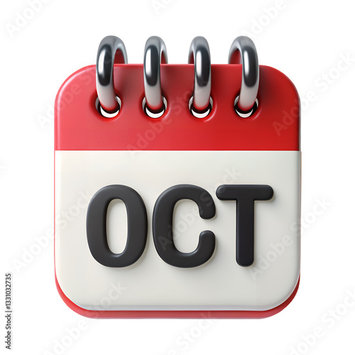 October Calendar Reminder: A close-up shot of a calendar page showing the month of October in bold text, with the red and white color scheme. Reminding the schedules, events, and planning.AI Generated