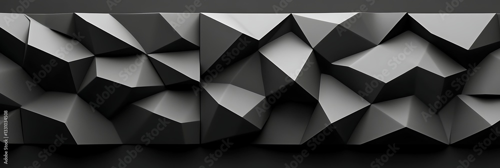 Fototapeta premium Abstract black geometric wall panels