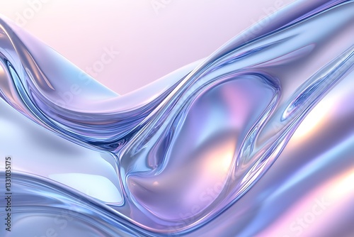 Sleek 3D Iridescent Glass Waves – Futuristic Metallic Fluid Design