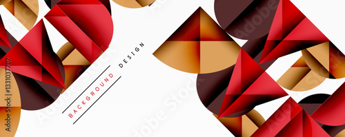 Abstract geometric pattern with intersecting circles and triangles in gradients. The high-contrast composition creates depth and a dynamic, modern aesthetic